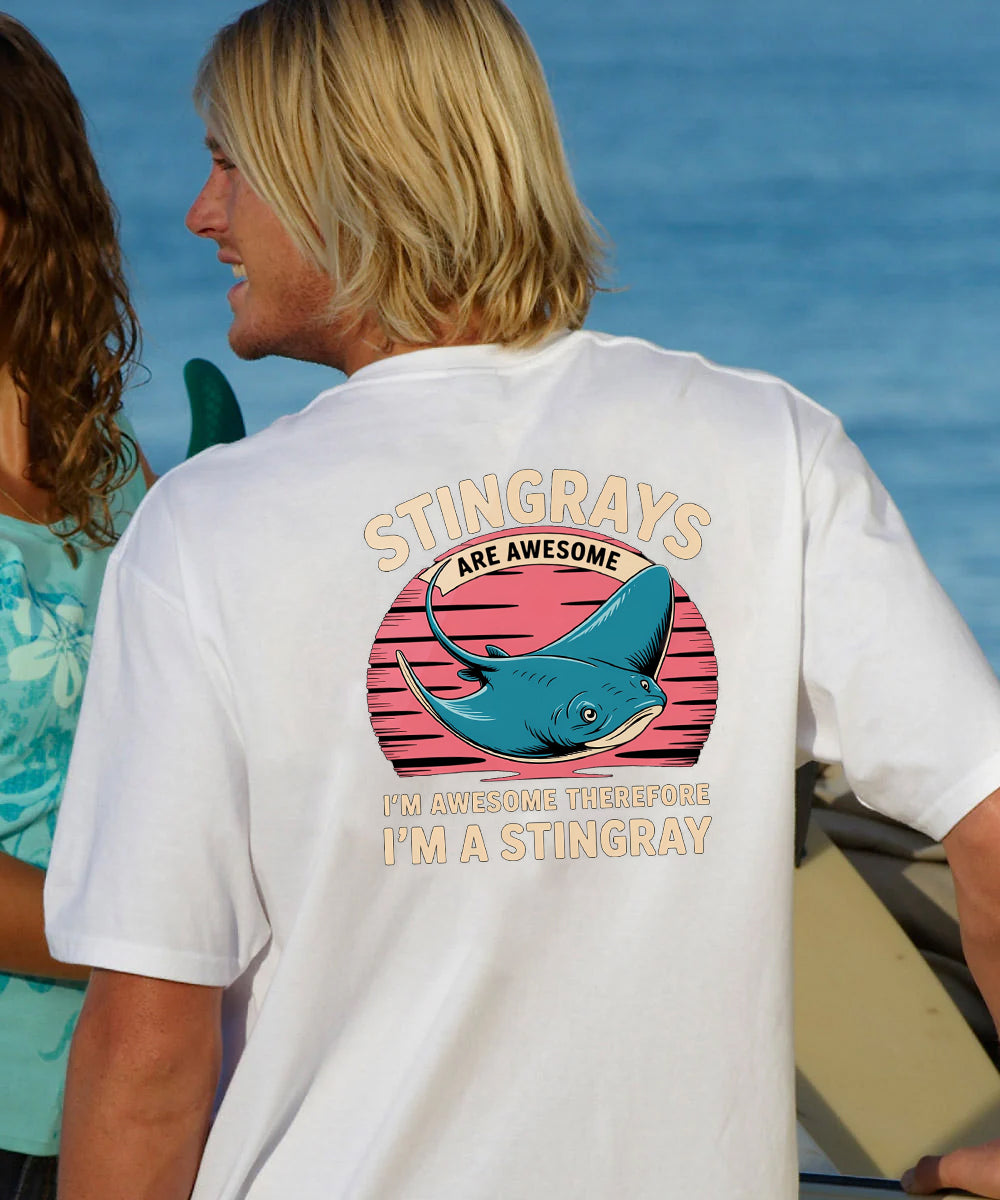 Vacation I'm Awesome Therefore Stringray Men's Cotton T-shirt