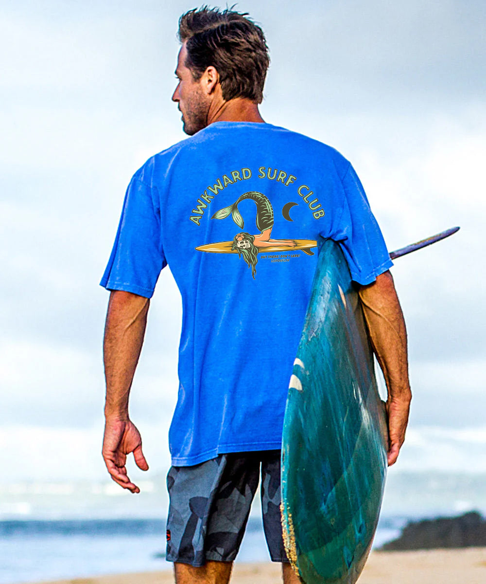 Vacation Awkward Surf Clue Mermaid Men's Cotton T-shirt