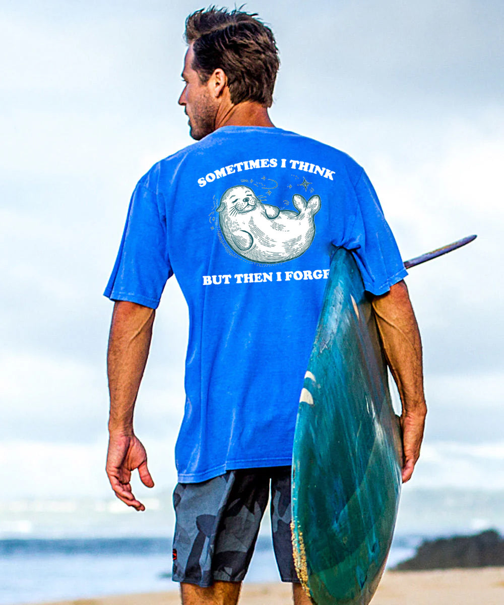 Vacation Sometimes I Think But Then I Forget Men's Cotton T-shirt