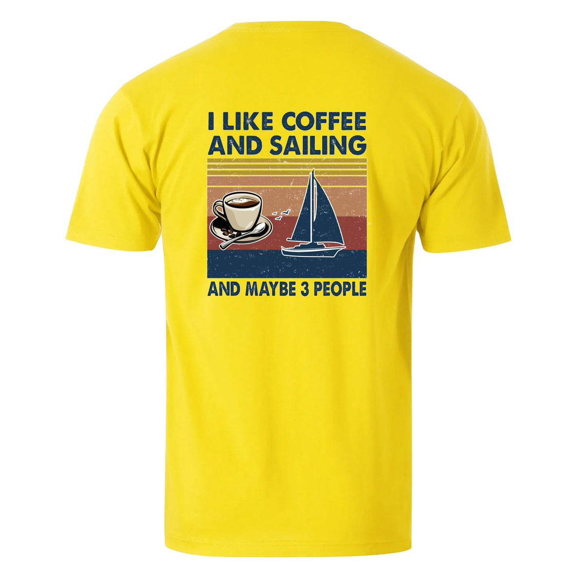 Vacation I Like Coffee And Sailing And Maybe 3 People Men's Cotton T-shirt