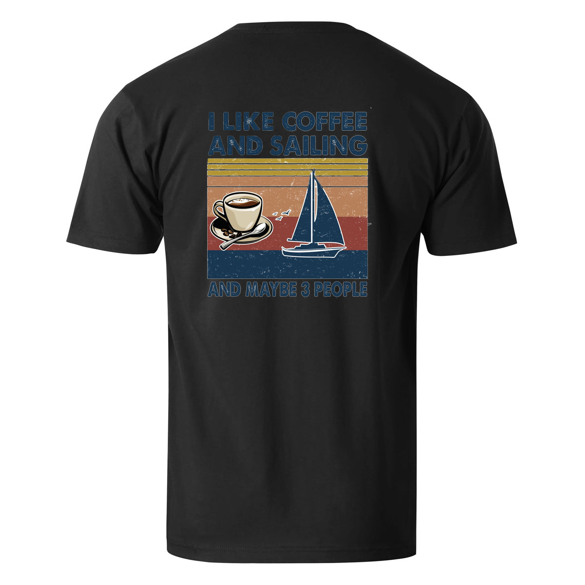 Vacation I Like Coffee And Sailing And Maybe 3 People Men's Cotton T-shirt
