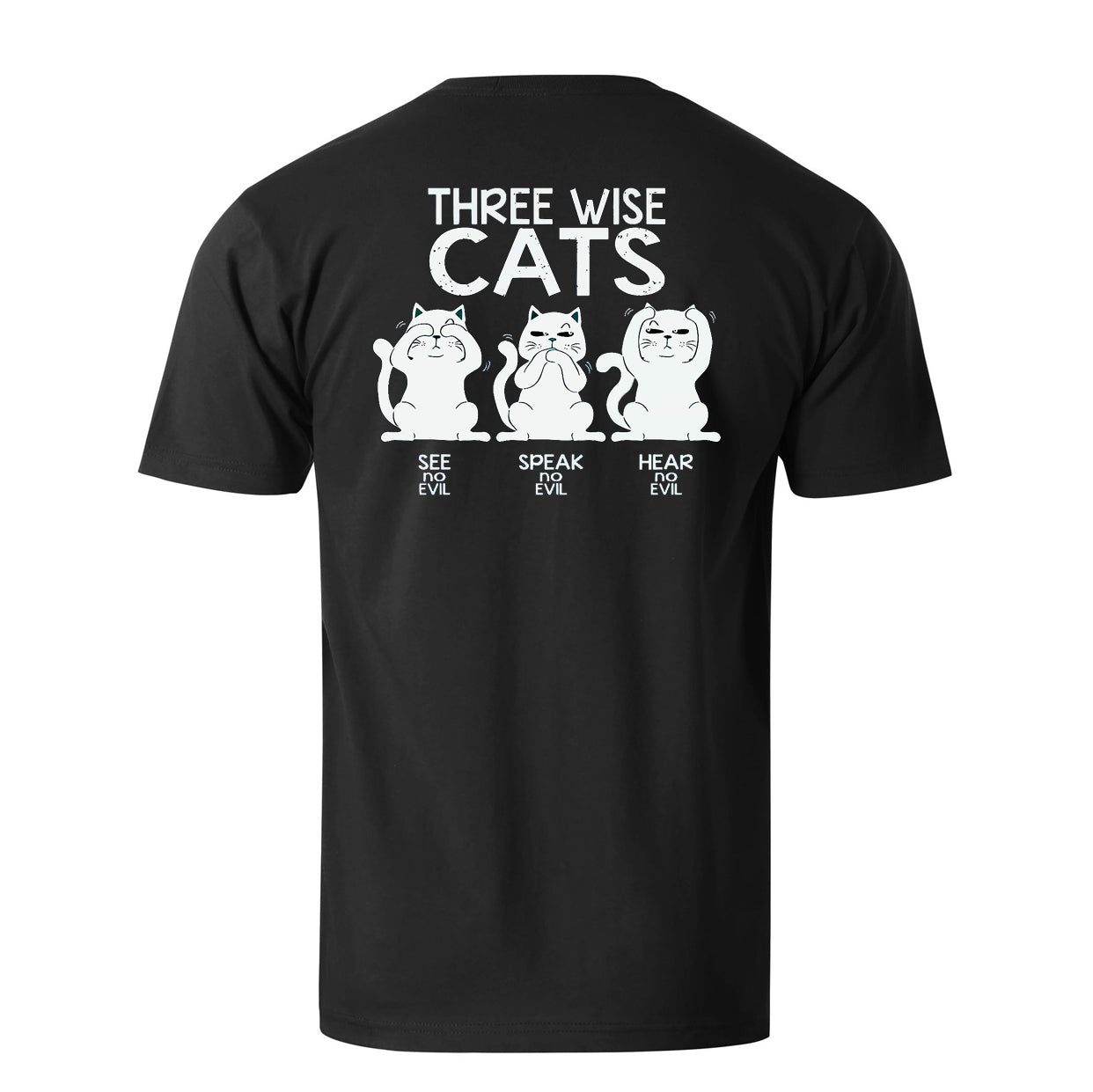 Three Wise Cat Men's Cotton T-shirt