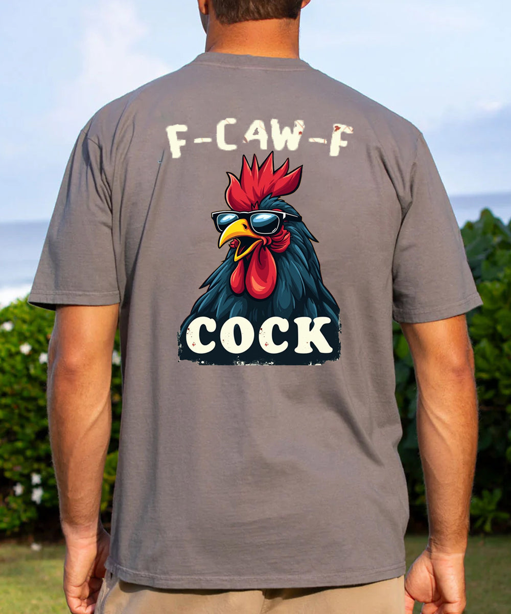 F-Caw-F Cool Rooster Men's Cotton T-shirt