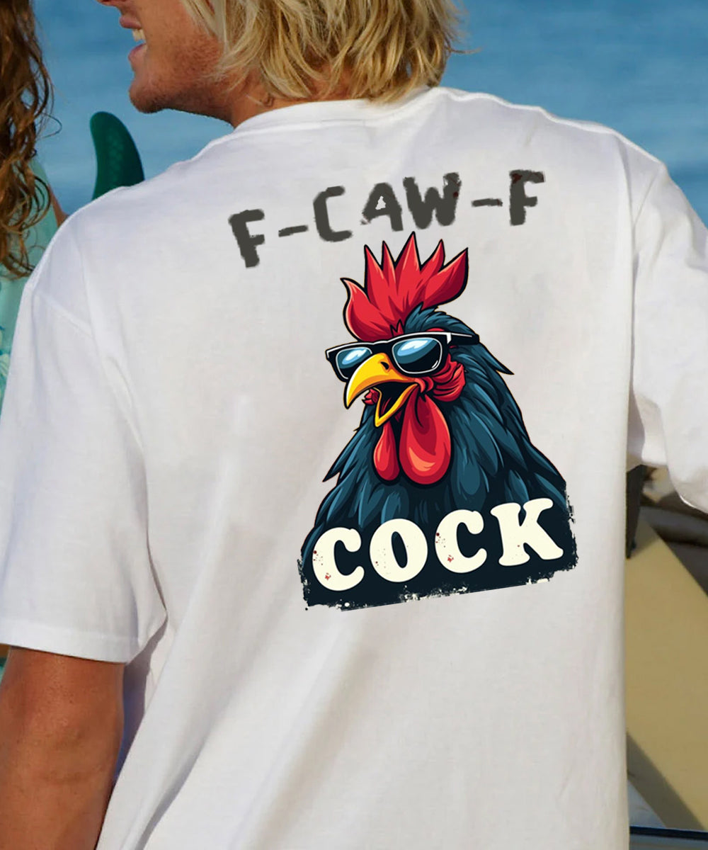 F-Caw-F Cool Rooster Men's Cotton T-shirt
