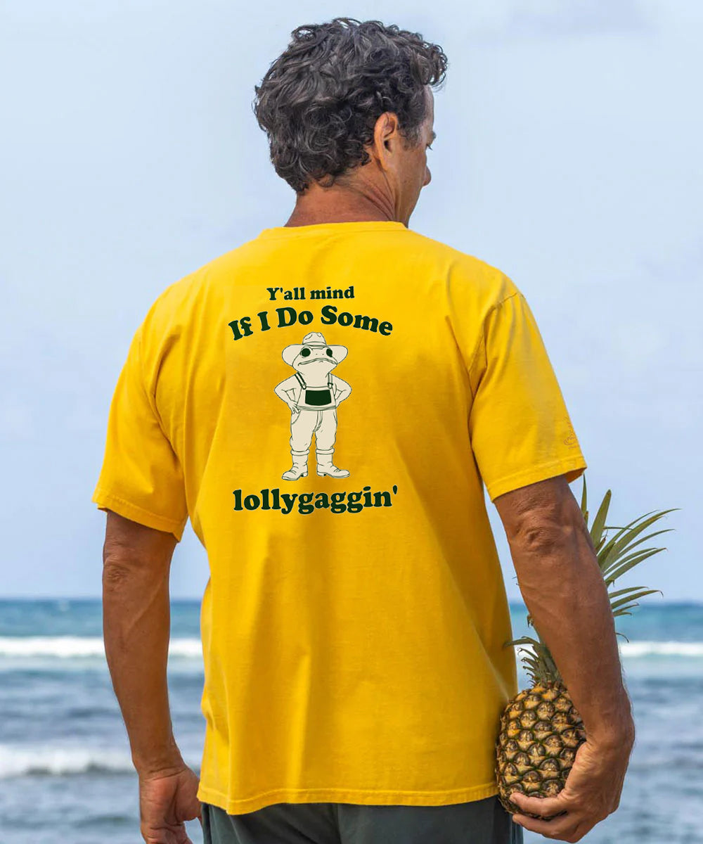 Vacation Cowboy Frog Y'all Mind lf l Do Some Lollygaggin' Men's Cotton T-shirt