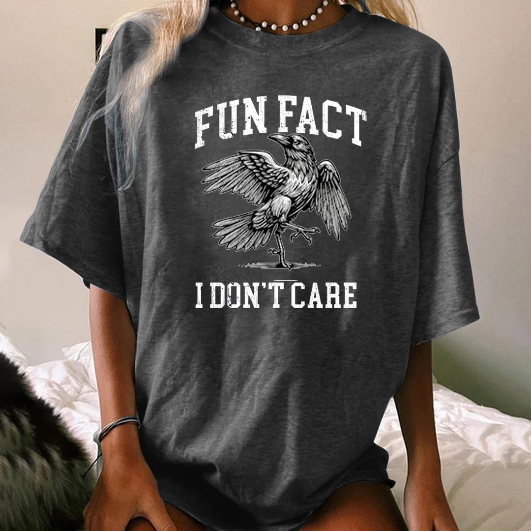 Fun Fact I Don't Care Crow WOMEN'S T-SHIRT