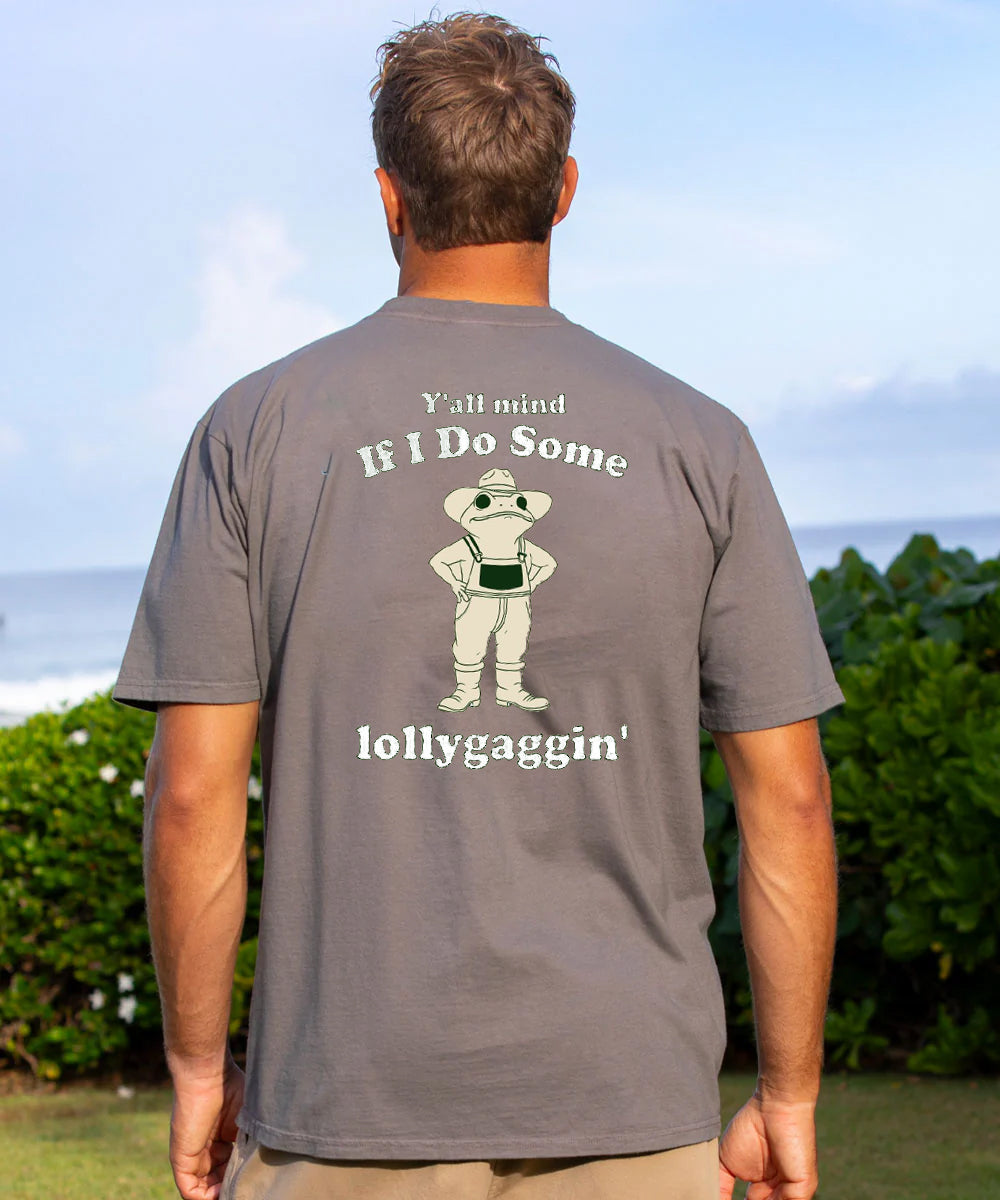 Vacation Cowboy Frog Y'all Mind lf l Do Some Lollygaggin' Men's Cotton T-shirt
