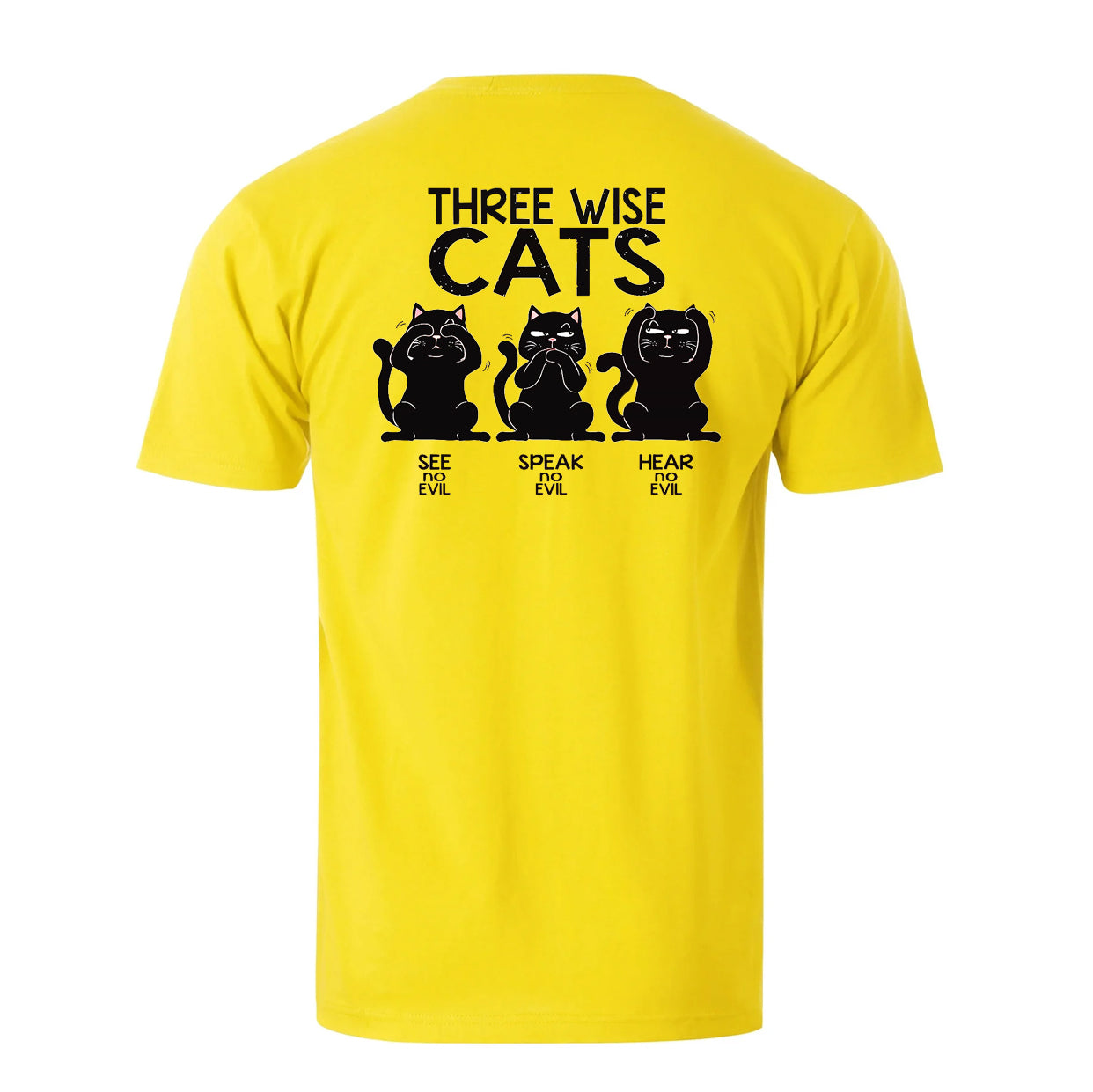 Three Wise Cat Men's Cotton T-shirt