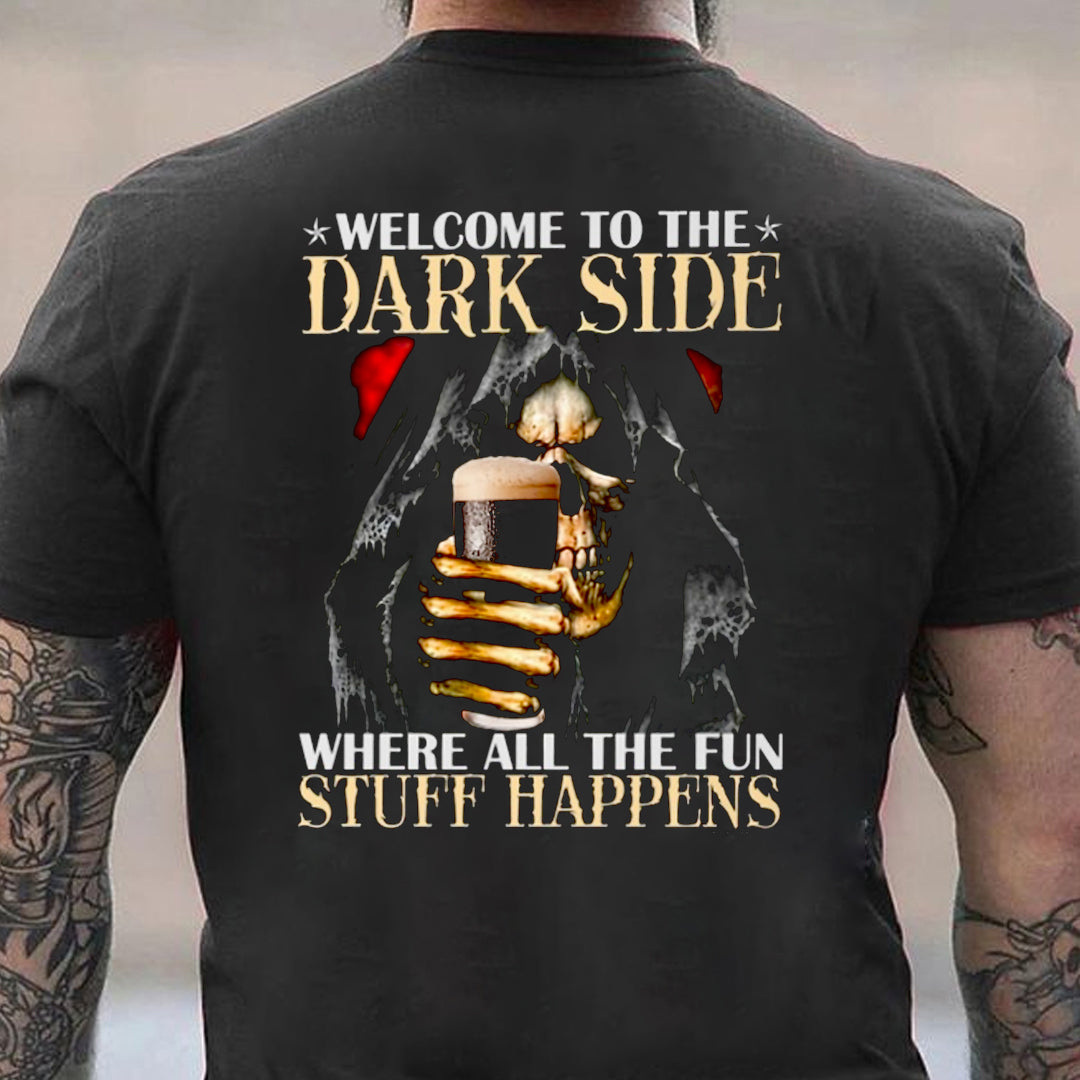 Welcome To The Dark Side Skull Cotton Men's T-shirt