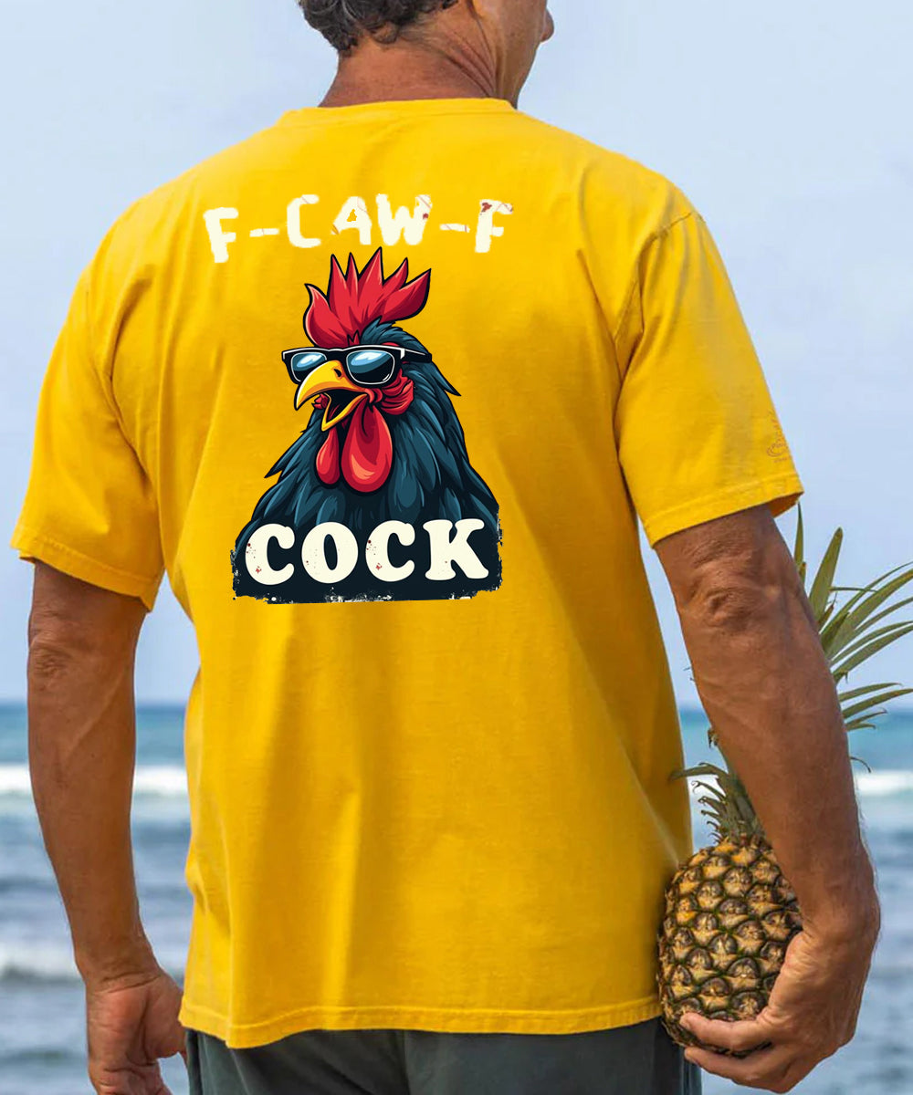 F-Caw-F Cool Rooster Men's Cotton T-shirt