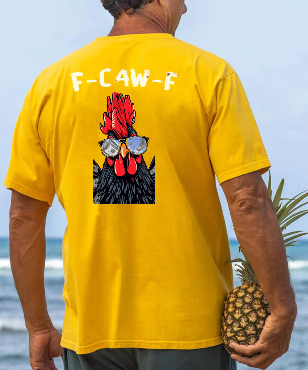 F-Caw-F Dollars Rooster Men's Cotton T-shirt