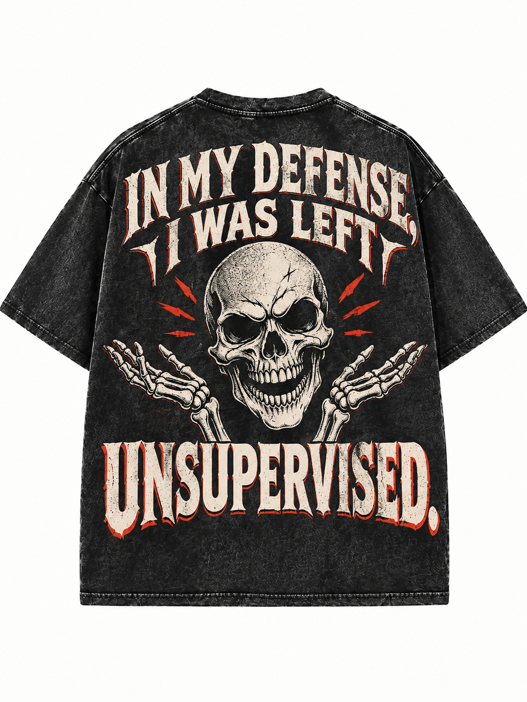 IN MY DEFENSE, I WAS LEFT UNSUPERVISED Washed Gym Men's T-shirt
