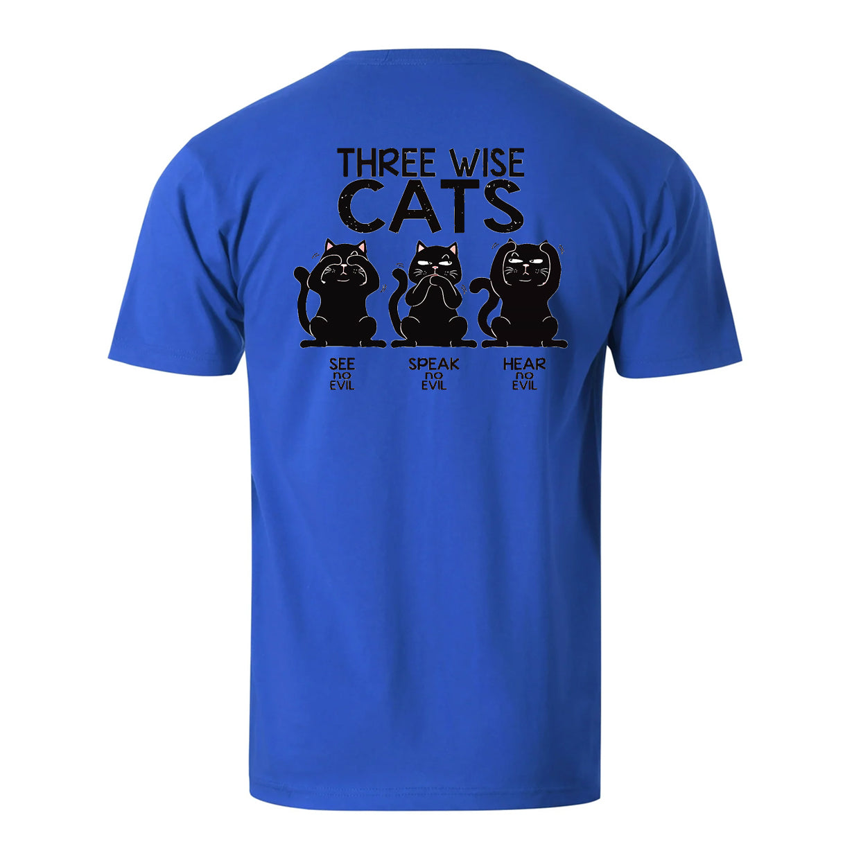 Three Wise Cat Men's Cotton T-shirt