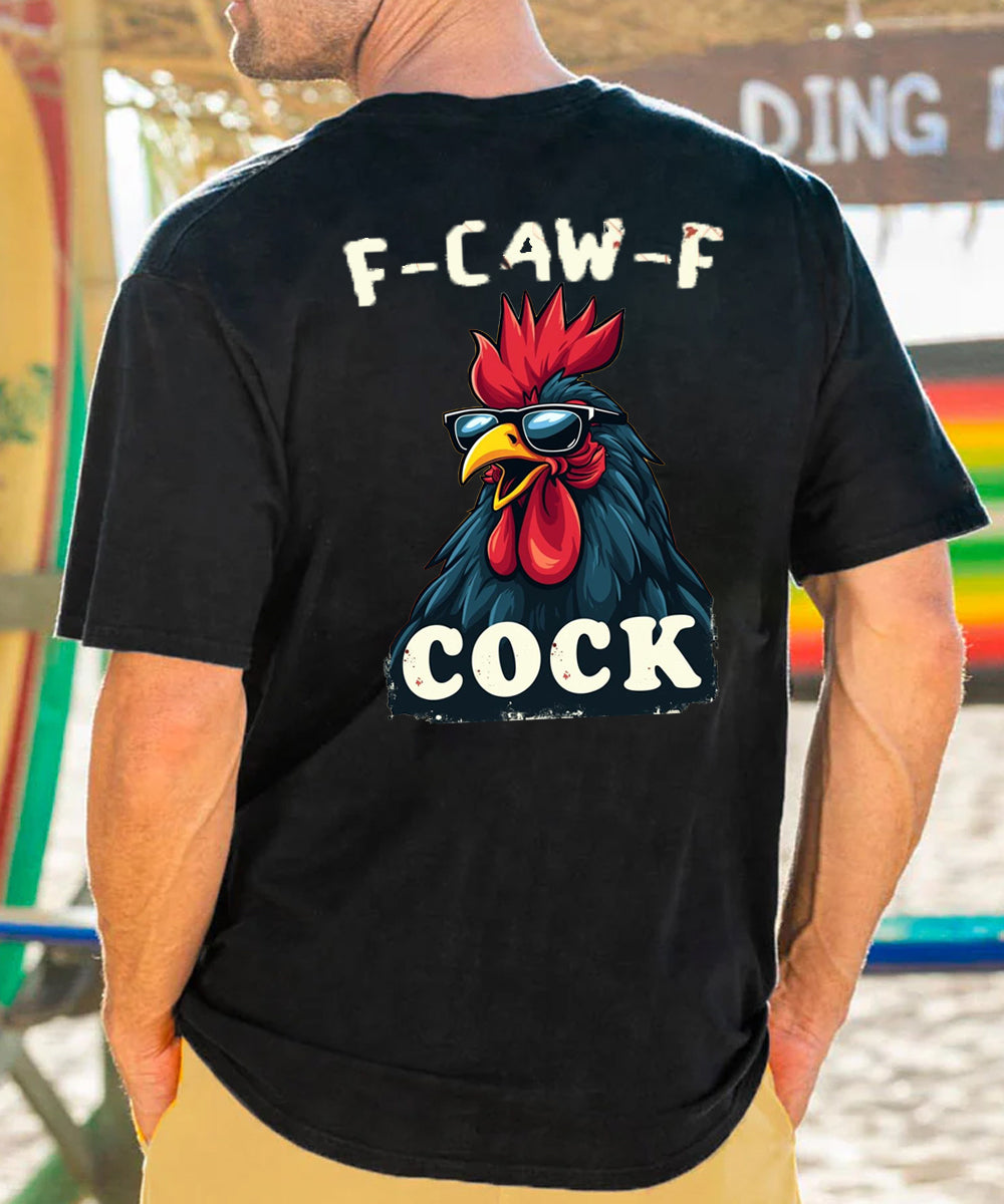 F-Caw-F Cool Rooster Men's Cotton T-shirt