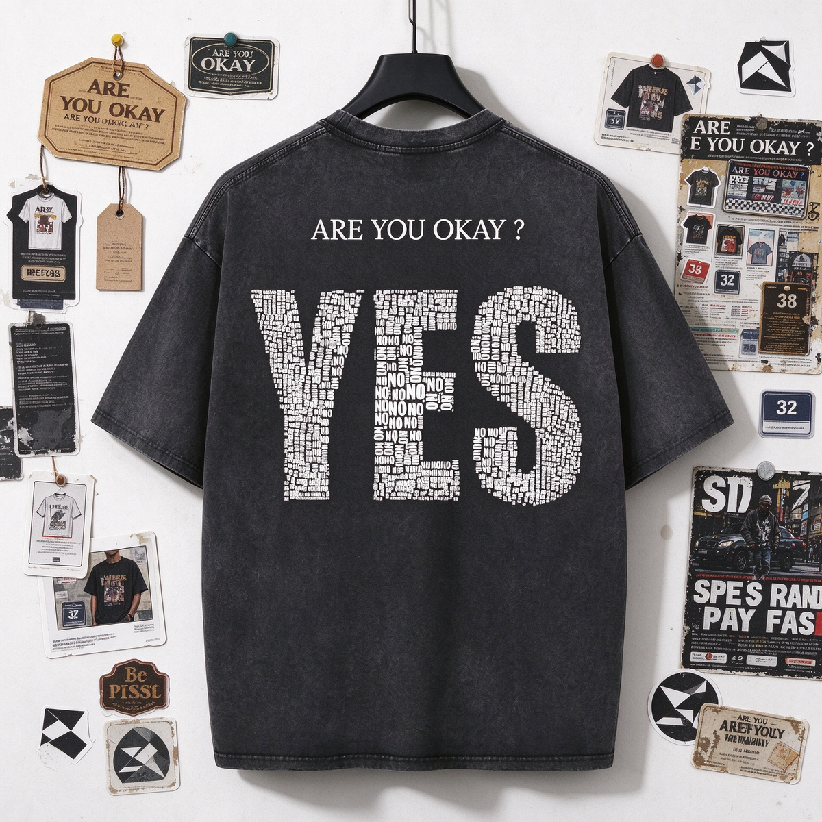 ARE YOU OKAY? Washed Gym Men's T-shirt