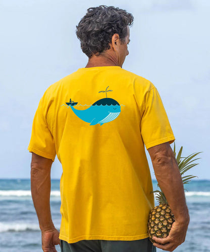 Vacation Boating With Whale Men's Cotton T-shirt