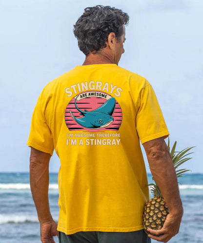Vacation I'm Awesome Therefore Stringray Men's Cotton T-shirt