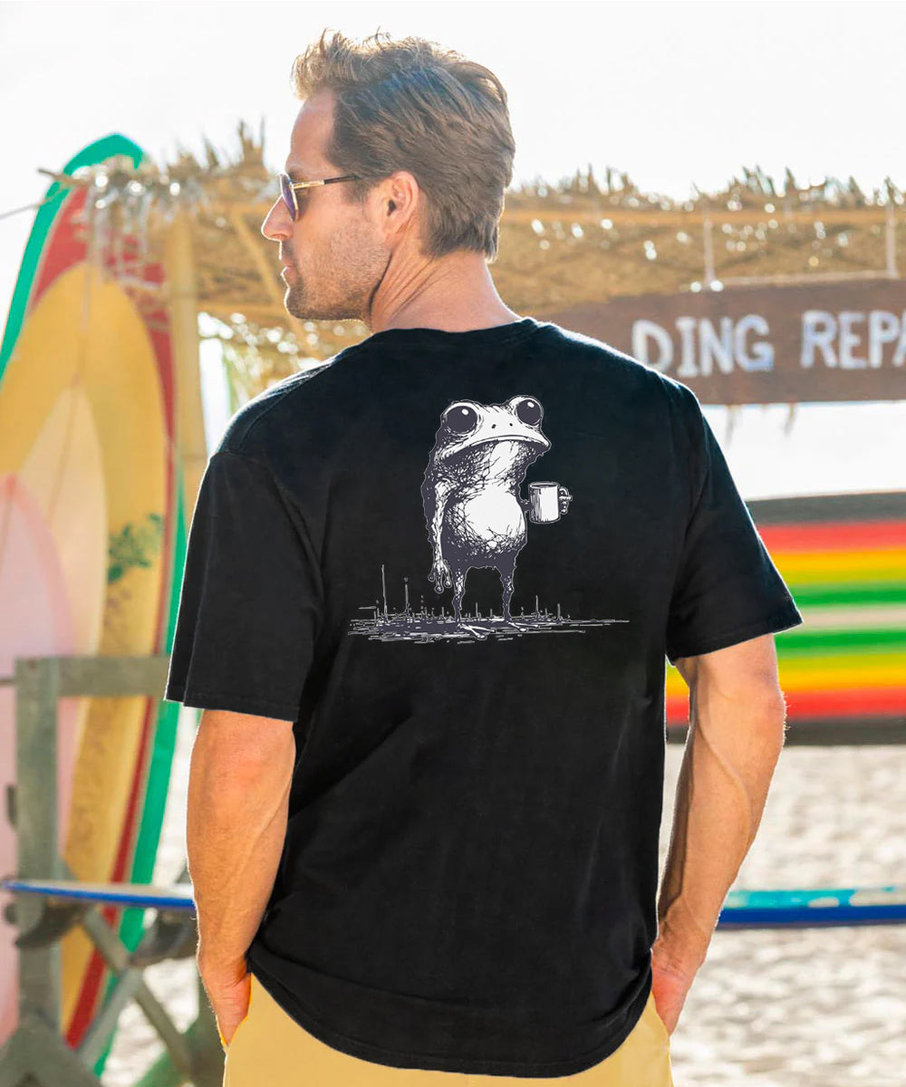 Vacation Mr. Frog drinks Men's Cotton T-shirt