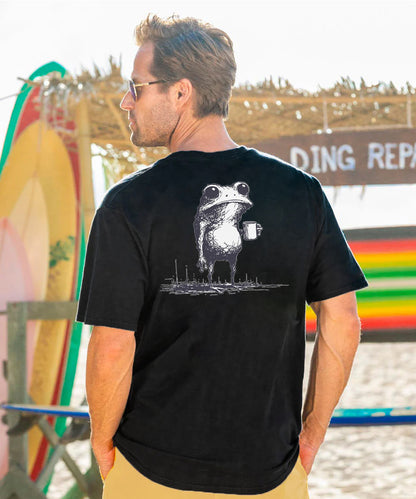 Vacation Mr. Frog drinks Men's Cotton T-shirt