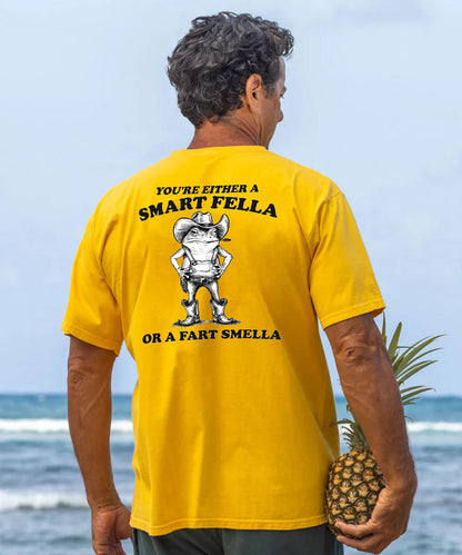 Vacation You Are Either A Smart Fella Or A Fart Smella Mr. Western Frog Men's Cotton T-shirt