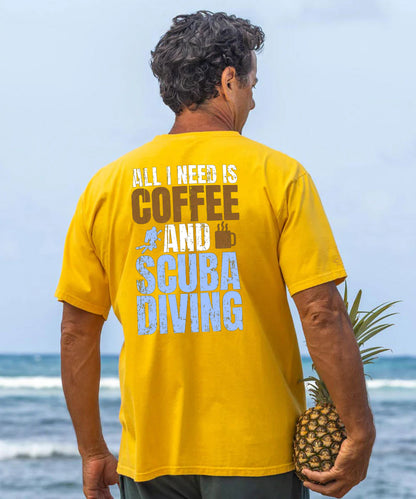 All I Need Is Coffee And Scuba Diving Men's Cotton T-shirt