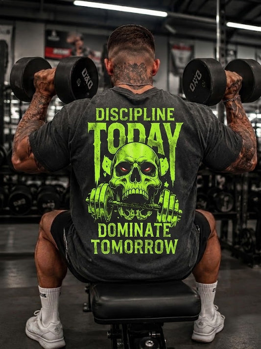 DISCIPLINE TODAY DOMINATE TOMORROW Washed Men's T-shirt