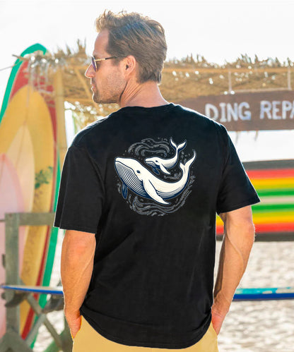Vacation Whales Playing In the Sea Men's Cotton T-shirt