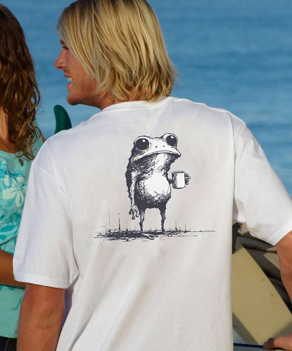 Vacation Mr. Frog drinks Men's Cotton T-shirt