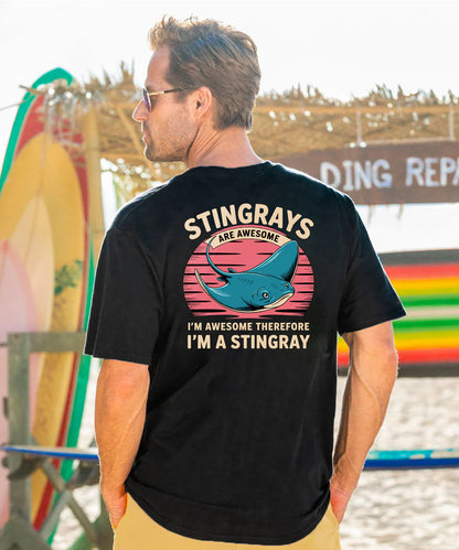 Vacation I'm Awesome Therefore Stringray Men's Cotton T-shirt