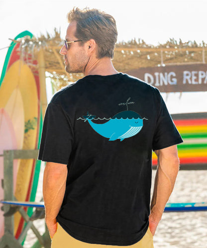 Vacation Boating With Whale Men's Cotton T-shirt