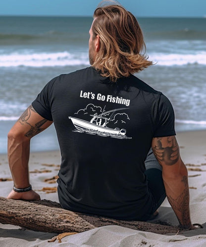 Vacation Let's Go Fishing Men's Cotton T-shirt