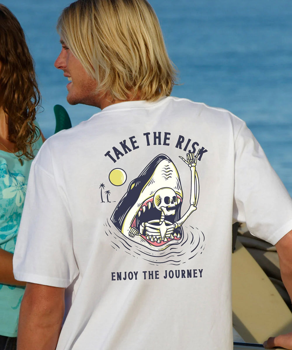 Vacation Take The Risk Enjoy The Journey Men's Cotton T-shirt