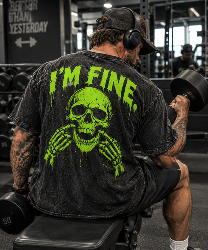 I'M FINE Washed Gym Men's T-shirt