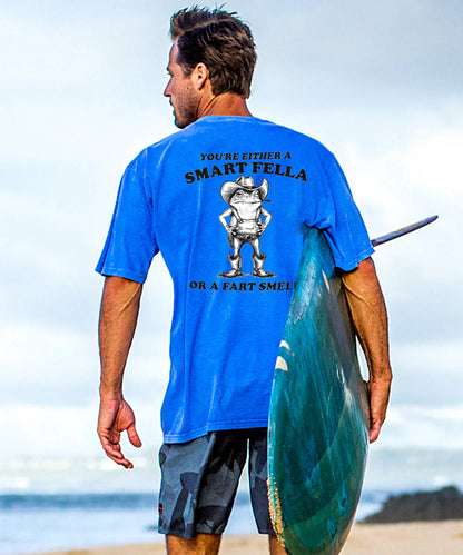 Vacation You Are Either A Smart Fella Or A Fart Smella Mr. Western Frog Men's Cotton T-shirt