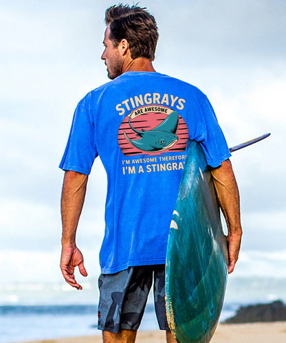 Vacation I'm Awesome Therefore Stringray Men's Cotton T-shirt