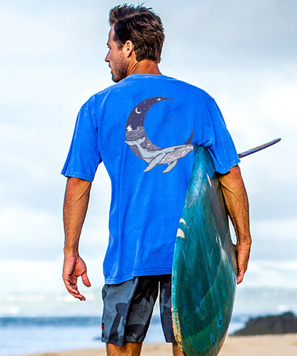 Vacation Whale Sleeping On The Moon Men's Cotton T-shirt