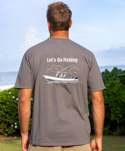 Vacation Let's Go Fishing Men's Cotton T-shirt