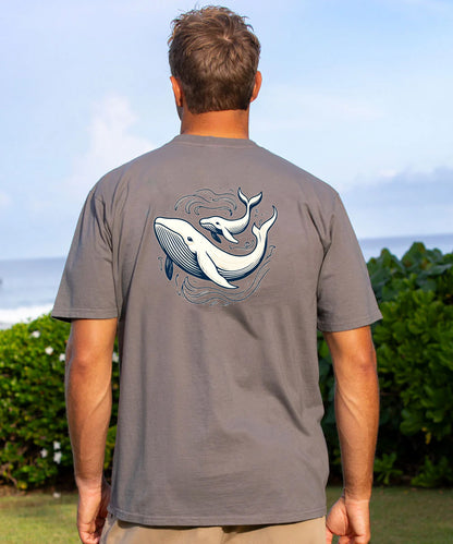 Vacation Whales Playing In the Sea Men's Cotton T-shirt