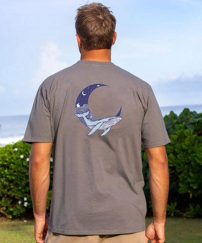 Vacation Whale Sleeping On The Moon Men's Cotton T-shirt