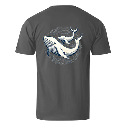 Vacation Whales Playing In the Sea Men's Cotton T-shirt