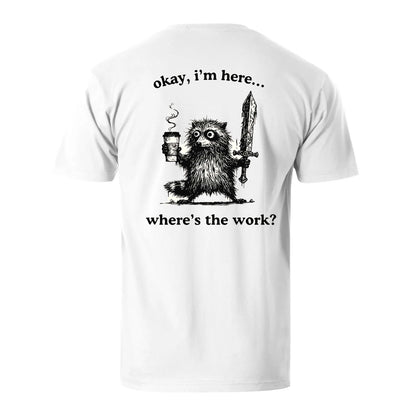 Vacation Okay, I'm Here. Where's The Work Raccoon Men's Cotton T-shirt