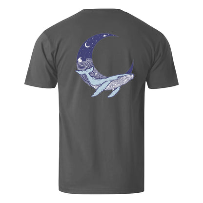 Vacation Whale Sleeping On The Moon Men's Cotton T-shirt