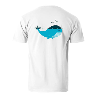 Vacation Boating With Whale Men's Cotton T-shirt