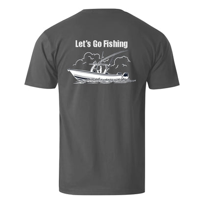 Vacation Let's Go Fishing Men's Cotton T-shirt