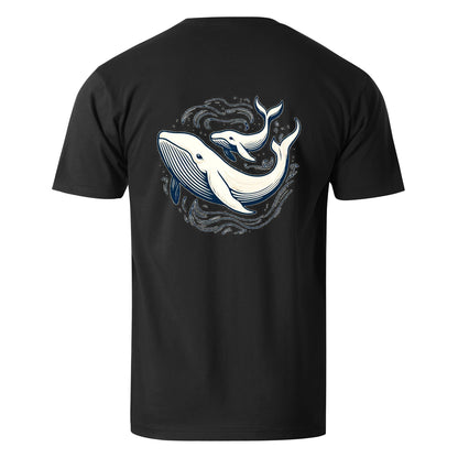 Vacation Whales Playing In the Sea Men's Cotton T-shirt