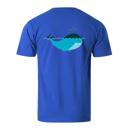 Vacation Boating With Whale Men's Cotton T-shirt