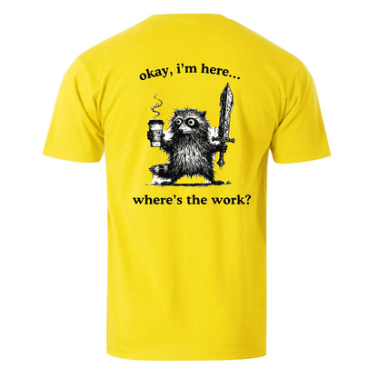 Vacation Okay, I'm Here. Where's The Work Raccoon Men's Cotton T-shirt