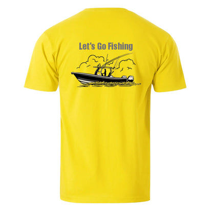 Vacation Let's Go Fishing Men's Cotton T-shirt