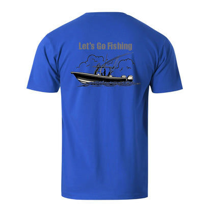 Vacation Let's Go Fishing Men's Cotton T-shirt