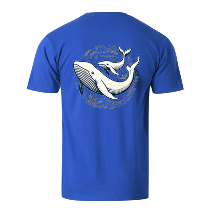 Vacation Whales Playing In the Sea Men's Cotton T-shirt